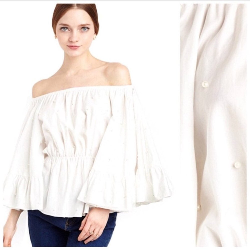 White Pearl Off The Shoulder Top Size Small Medium